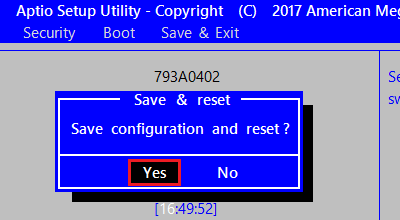 uF10vL[܂BuSave & resetṽbZ[W\AuYesvIĂ邱ƂmFāuEntervL[܂B