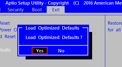 uLoad Optimized DefaultsṽbZ[WŁuYesv^bv܂B